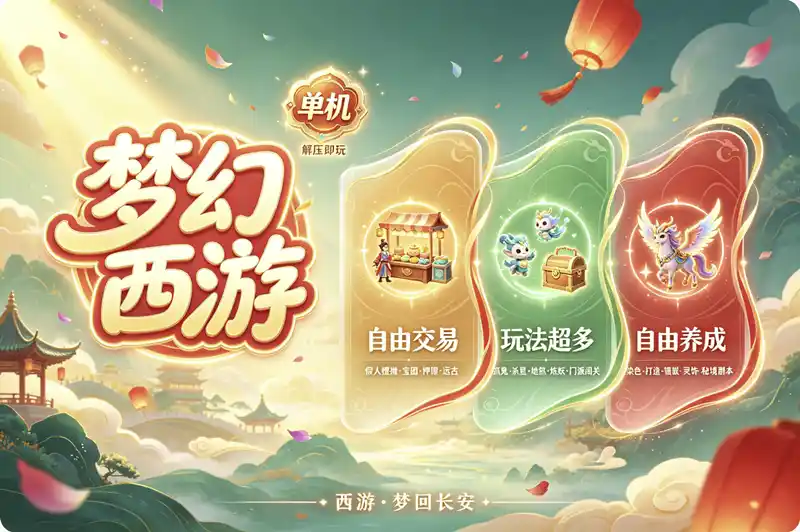 最新最好玩的梦幻西游单机版，内容超级丰富，解压即玩，无需联网！