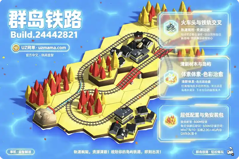 《群岛铁路》Build.24442821 官方中文免安装版：在岛屿间编织铁轨，用智慧连通资源之路