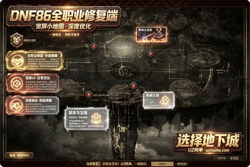 《86DNF神影手宽屏单机珍藏版》全职业修复+卢克减防调整，异界粉装畅玩