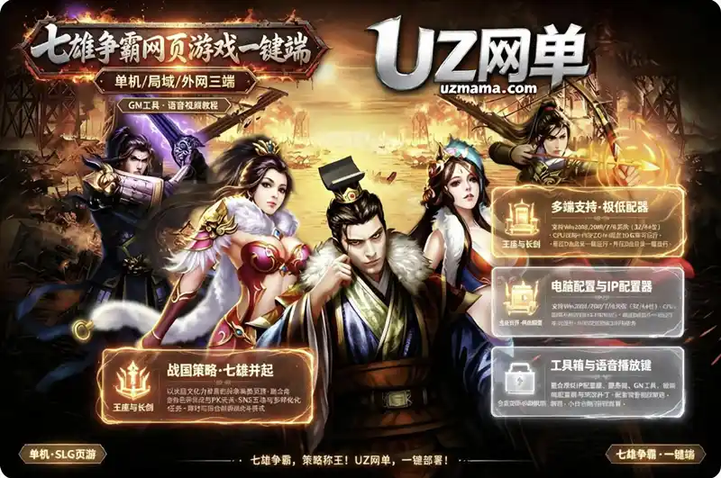 《七雄争霸》网页一键端：单机/局域网/外网全能部署，配套语音视频+GM工具