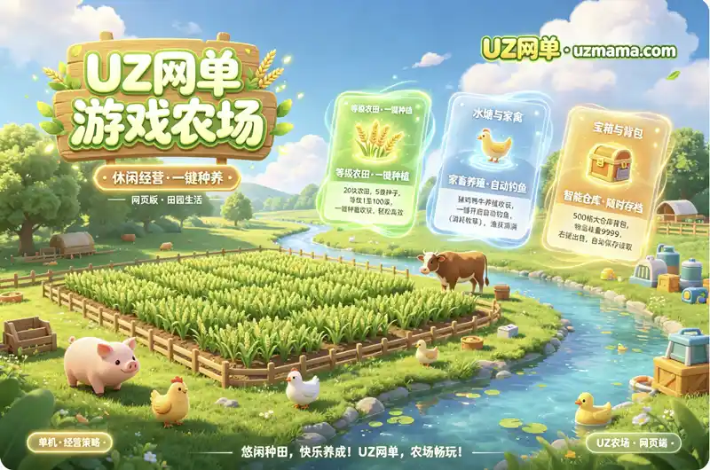 《UZ网单农场》网页经营策略游戏：种田养殖两不误，轻松模拟田园生活